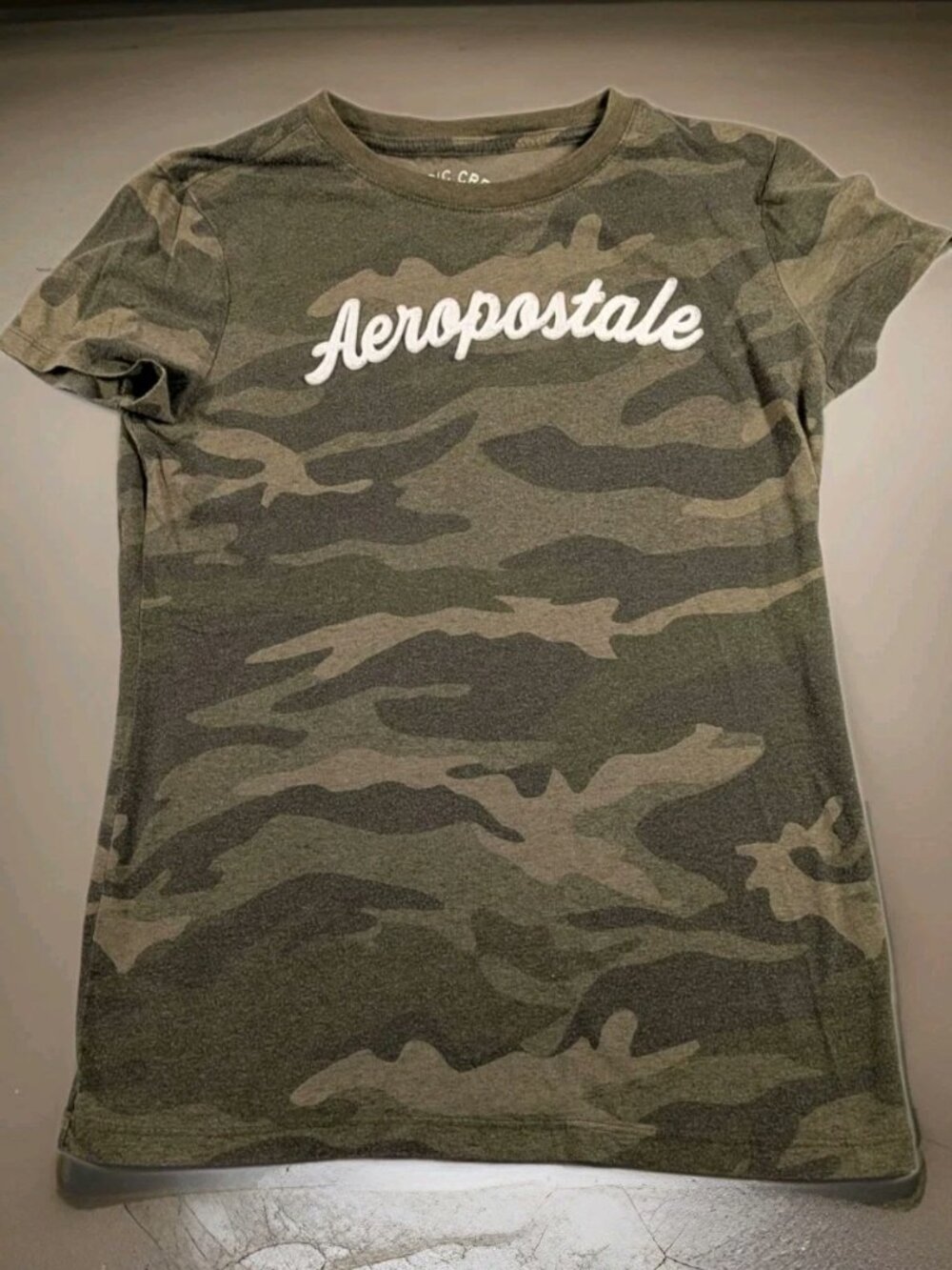 Aeropostale Youth Girls Large Camo Camouflage Short Sleeve T Shirt
